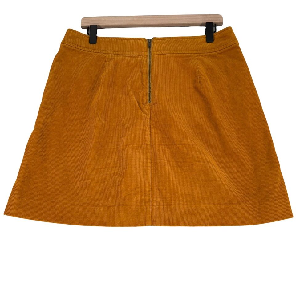 J Crew Corduroy A-Line Skirt Size 8 Yellow Mini Zip Lined Cotton G8210 Academia - Picture 6 of 12